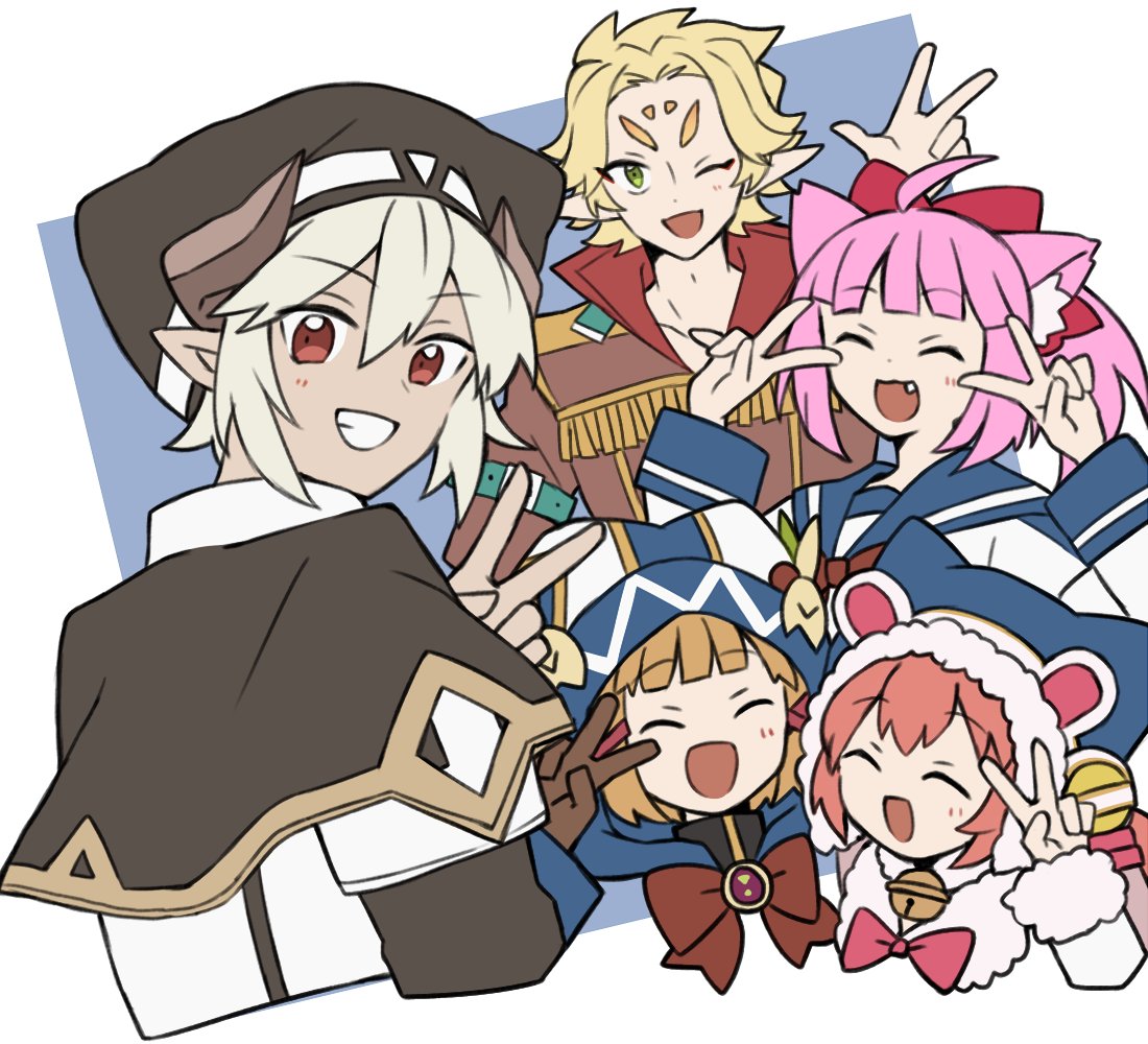 choco_leity's tweet photo. ととモノ。アンソロジー1周年おめでとうございます！
生徒会組6名＋NPCの子達で楽しく描かせていただきました！#ととモノ詞花集 https://t.co/qFLqIUjCdb