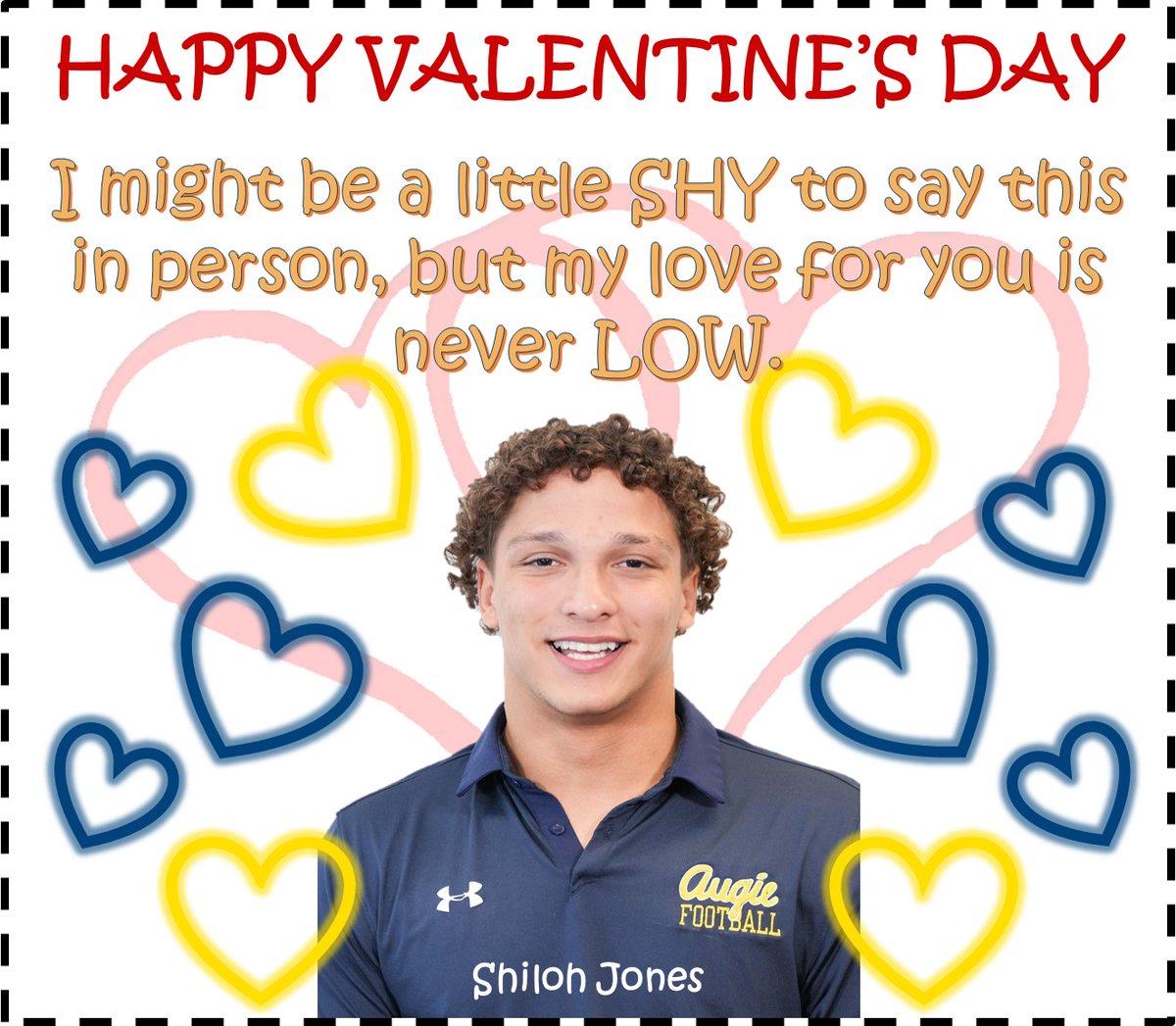AugieILfootball's tweet photo. In a rush to find a Valentine, our Freshmen have you covered. HAPPY VALENTINE'S DAY #theAUGIEway https://t.co/kUquG8GyLE