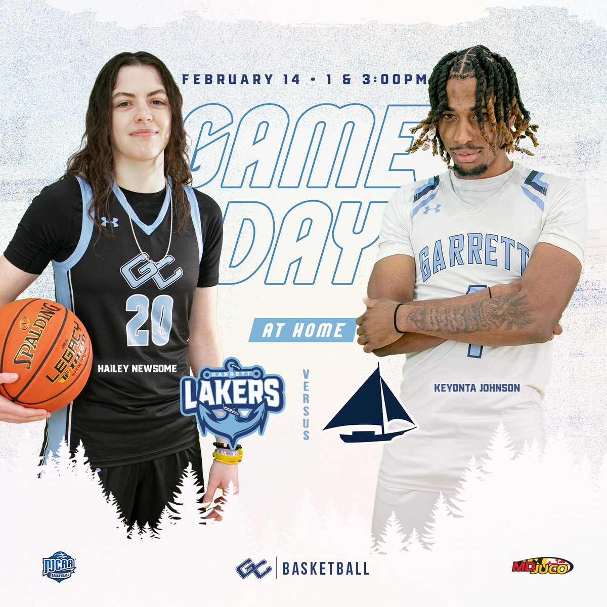 GarrettLakers's tweet photo. Itโs GAME DAY! ๐โ
๏ธ
๐ Chesapeake Skipjacks
โฐ Women | 1 PM
โฐ Men | 3 PM
๐ McHenry, MD
๐บ Watch live: https://t.co/pxUPBlNNj4
#garrettlakers #lakernation #GCBasketball #njcaabasketball #juco https://t.co/EcOM8iX6lQ