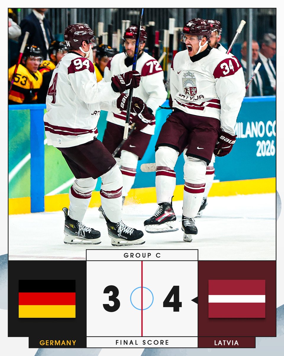 THAT'S A HUGE WIN FOR LATVIA 🇱🇻 

Watch NHLers at the #MilanoCortina2026 #WinterOlympics on <a href="/NBCSports/">NBC Sports</a>, <a href="/peacock/">Peacock</a>, <a href="/cbcsports/">CBC Sports</a>, <a href="/cbcgem/">CBC Gem</a>, &amp; <a href="/Sportsnet/">Sportsnet</a>!
