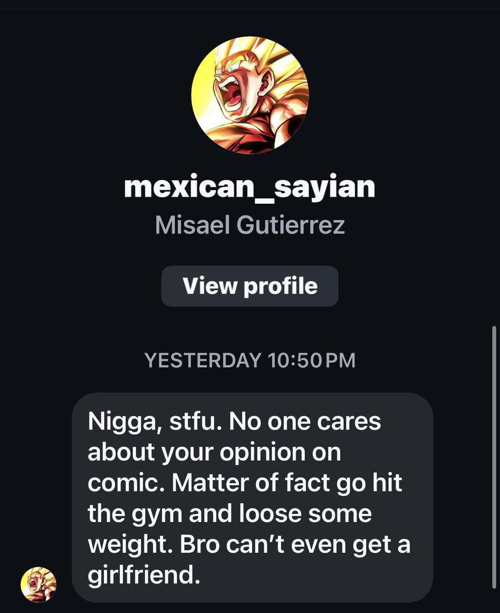 theshinecomics's tweet photo. A Mexican just called me the n word lol.

And they wonder why Blacks aren’t marching and protecting them from ICE. Only reason they even are outraged is because white leftists are getting killed.

Blacks BEEN getting killed by police, and they were silent.

#notourfight https://t.co/UD6kMJF1Xz