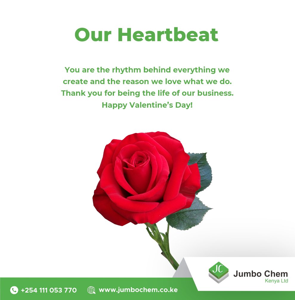 JumboChemKe's tweet photo. They call you "customers," but to us, you’re Our Heartbeat.

Every beat of our brand belongs to you. Sending all the love your way today!

Happy Valentines Day❤️ https://t.co/YKjqsiYRje