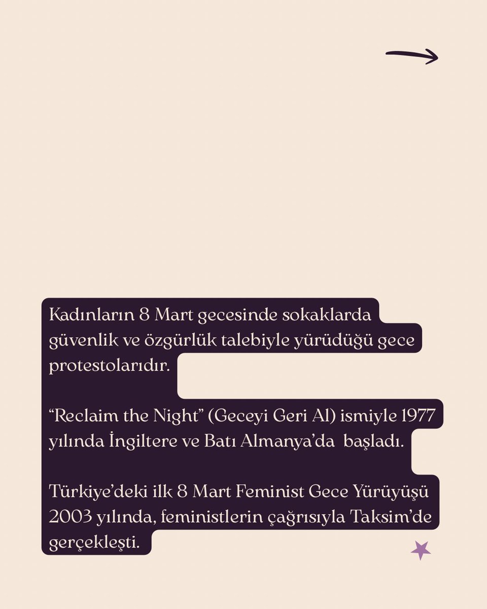 FeministGece's tweet photo. Erkek şiddetine karşı sesimizi yükseltmek, dayanışmayı büyütmek ve eşit bir yaşam talebini birlikte dile getirmek için 8 Mart’ta hep beraberiz! Sen de bizimle misin?

#8Mart #feminist #Feministgeceyürüyüşü #Yaşasınkadındayanışması #Yaşasınfeministmücadelemiz https://t.co/grF48SupVF