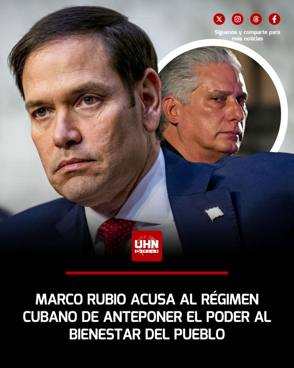 🇺🇸🇨🇺‼️ | Desde Munich, el Secretario de Estado de Estados Unidos, Marco Rubio, destacó que la crisis en Cuba no viene de afuera, sino de un régimen comunista que prefiere hundir al país antes que perder su control absoluto. La dictadura rechaza reformas económicas reales porque