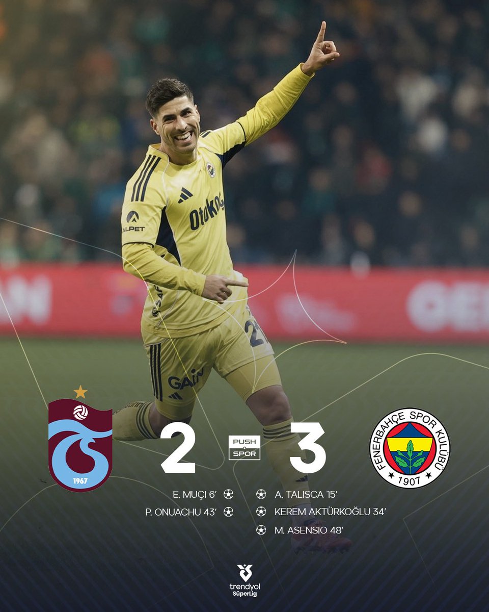 Trabzon’da kazanan Fenerbahçe oldu.