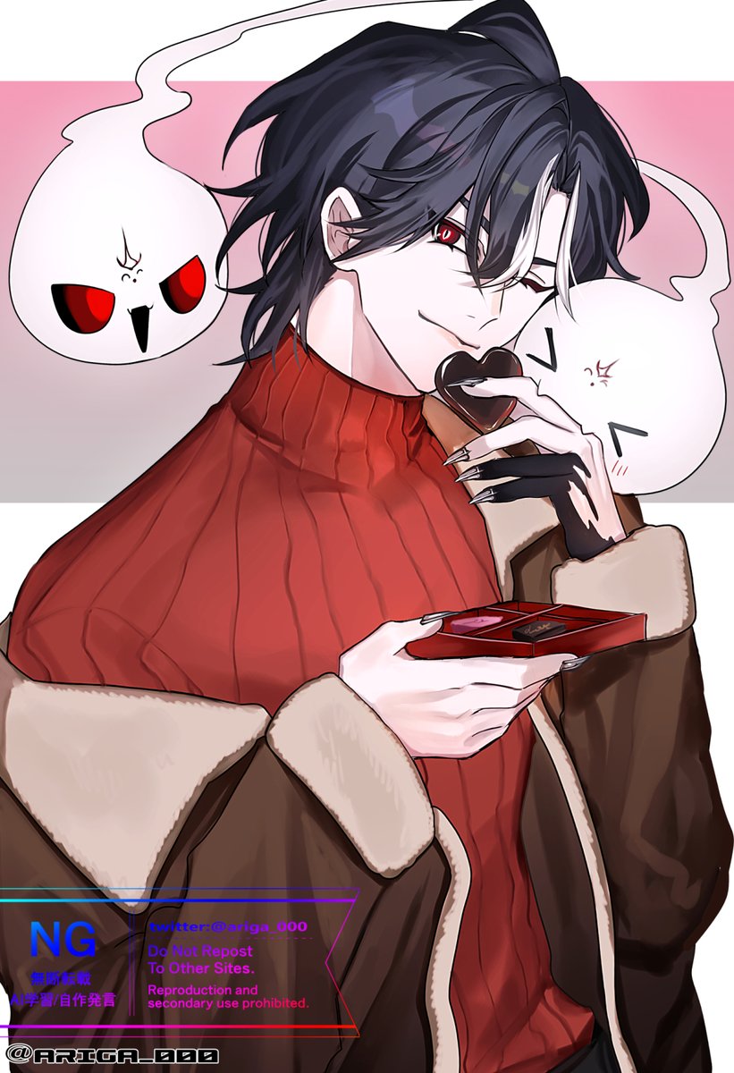 ariga_000's tweet image. #Lunography 

"Happy Valentine's Day, Shall we eat this chocolate together?”