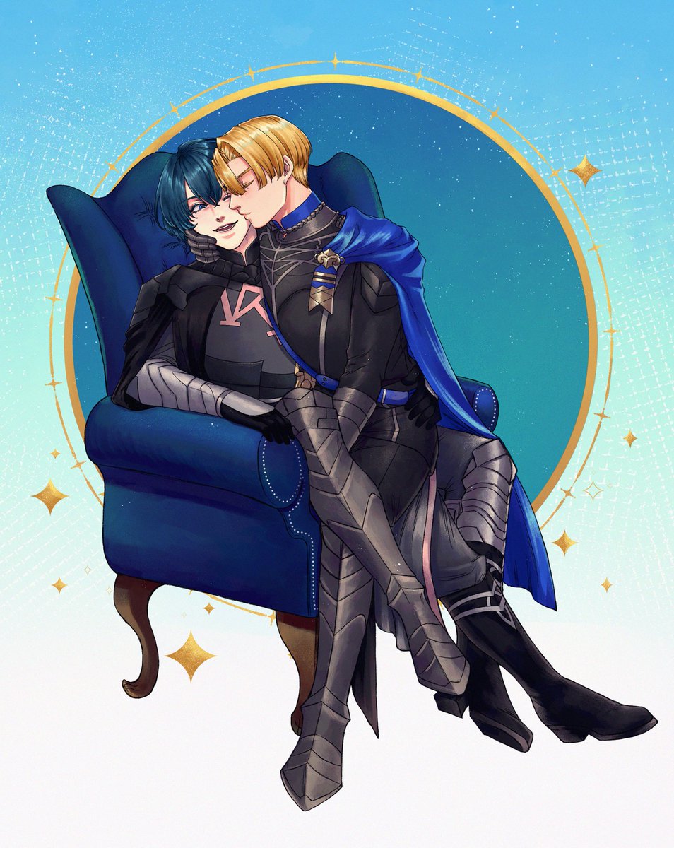 A kiss for his favourite professor 💚 Thanks you <a href="/CigarCharlotte/">❤ Cigar 🔶 VGEN comm OPEN</a> for this adorable #dimileth 💙

#FireEmblemThreeHouses    
#レトディミ
