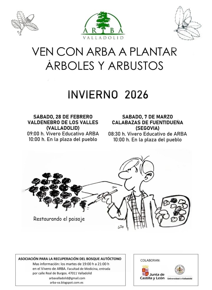 sofiacarpediem's tweet photo. 🌳 Próximas plantaciones de ARBA Valladolid @ArbaValladolid  
💚 28 de febrero, Valdenebro de los Valles
💚 7 de marzo, Calabazas de Fuentidueña https://t.co/jHu9nkMw4l