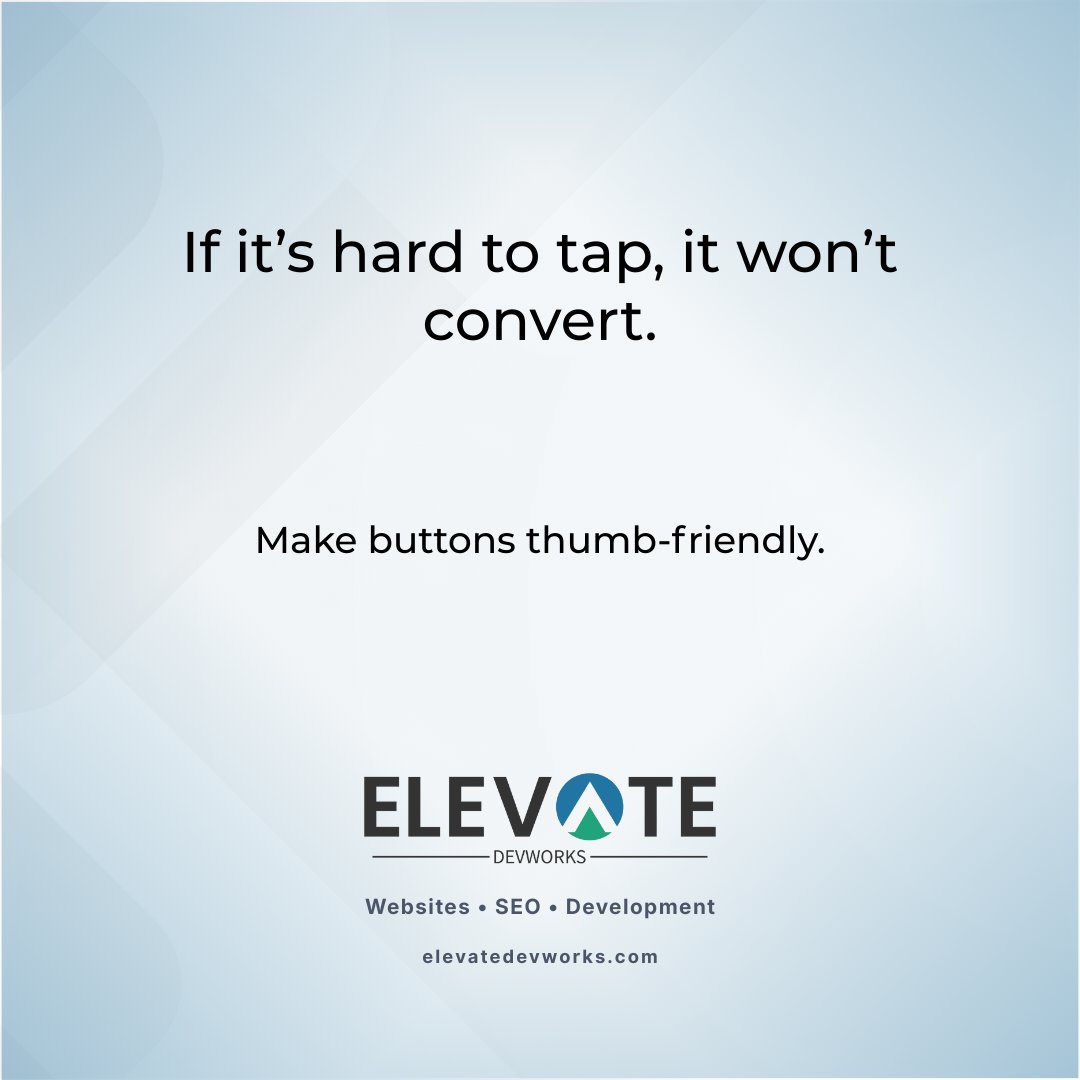elevatedevworks's tweet photo. Mobile buttons should be thumb-friendly.

Make them bigger + add spacing + keep one primary action per section. https://t.co/7LdCn1gfN9