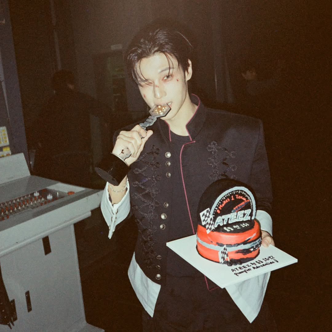 wooyoung and their first music core trophy 🥹