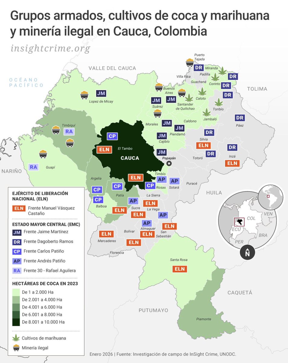 🇨🇴 | Mientras el gobierno de Gustavo Petro busca negociar la paz con los grupos criminales en Colombia, la facción disidente de las FARC, el EMC, da por tierra esos esfuerzos entre ráfagas de fuego en el suroccidente del país. Descubra los hallazgos de InSight Crime aquí: