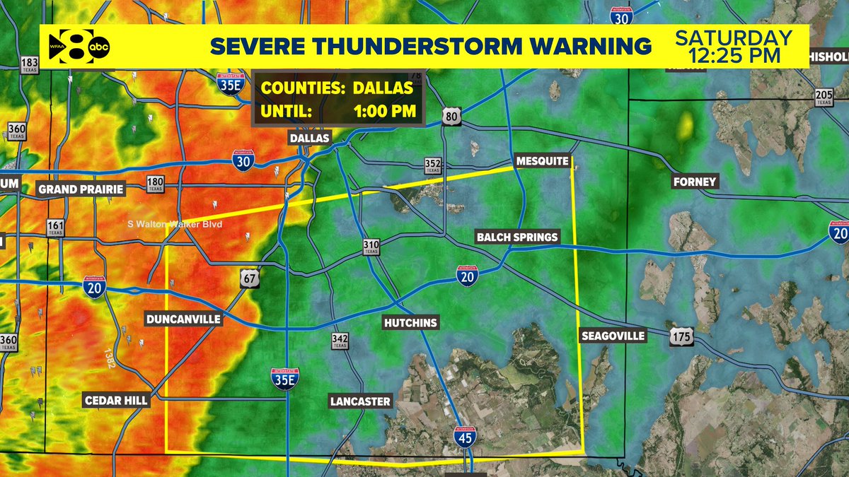 Severe Thunderstorm Warning over Dallas County until 1 PM. This storm ...
