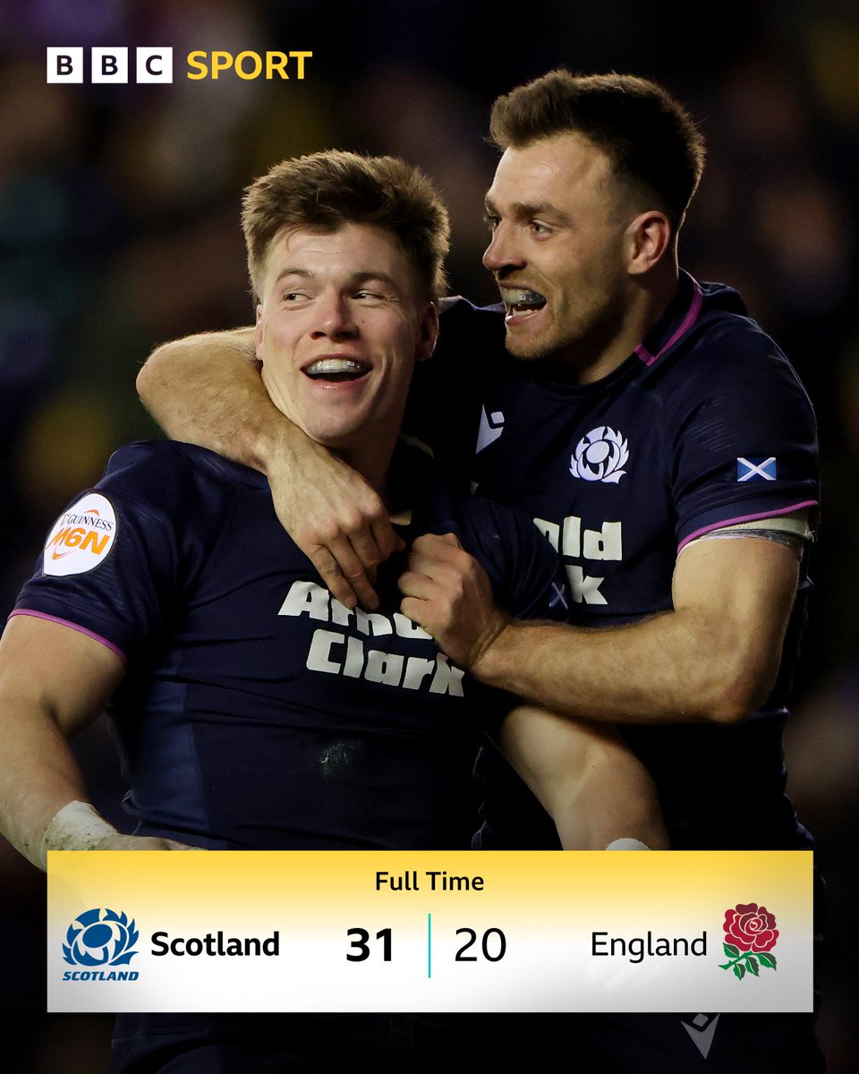 BBCSport's tweet photo. Scotland have won the Calcutta Cup 🏆

England haven't won at Murrayfield since 2020 🏰 https://t.co/2YVJf8VLVC