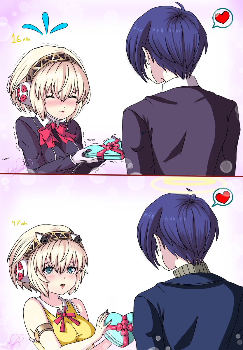#persona3 #aikoto ("Aigis, no matter how much time passes, I'll always choose you, Makoto-san") I hope you like the drawing. Happy Valentine's Day everyone, thank you for your support! Cheers! 💛💙