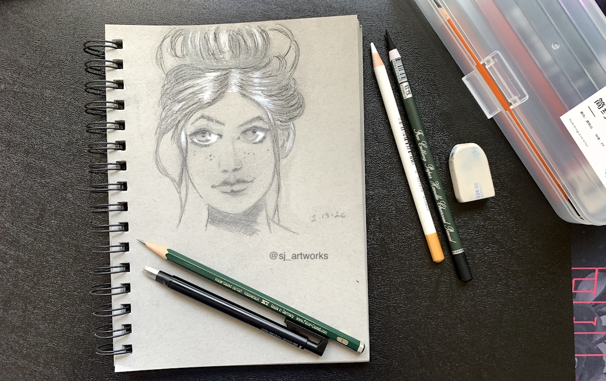 SJ_Artworks's tweet photo. Yesterday's daily sketch. Charcoal &amp; Graphite #sketchbookart #illustration  #artistonx #traditionalart https://t.co/O2UJEkk42w