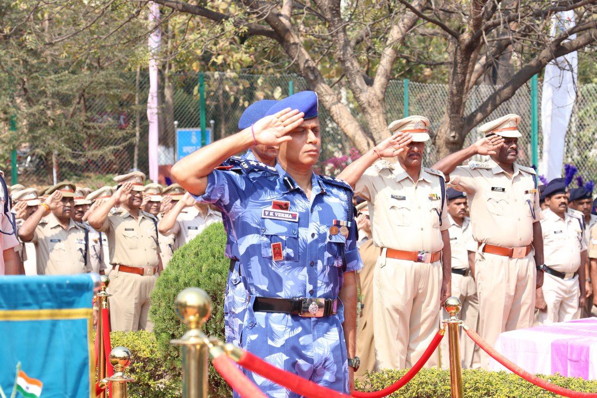 A wreath laying ceremony was held at Martyrs Memorial, GC RRY on 14/2/26 honouring the brave souls lost in the Pulwama attack. Sh.  B V Raju, DIG GC Rry, Sh. Janardhan Upadhyay, Comdt GC RRY, Sh. Vijay Kumar Verma, Comdt 99 RAF,  officers &amp; persl of GC &amp; 99 RAF attended ceremony