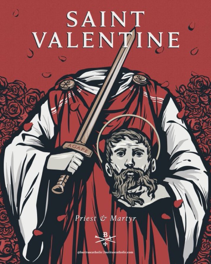 Happy Saint Valentine’s Day! 
Art: <a href="/BaritusCatholic/">BARITUS Catholic Illustration</a>