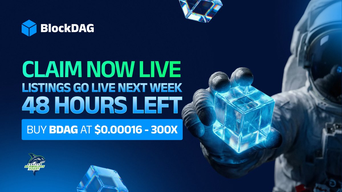 blockdagnetwork's tweet image. BDAG CLAIM NOW LIVE — 48 HOURS LEFT! 🚀

Genesis phase closing
BDAG in your wallet 🔐
BUY BDAG at $0.00016 — 300× potential
ZERO vesting
Listings go live NEXT WEEK

⏳ Only 48 HOURS LEFT to claim &amp;amp; buy before the open market takes over!

Connect your wallet → Claim → Buy →
