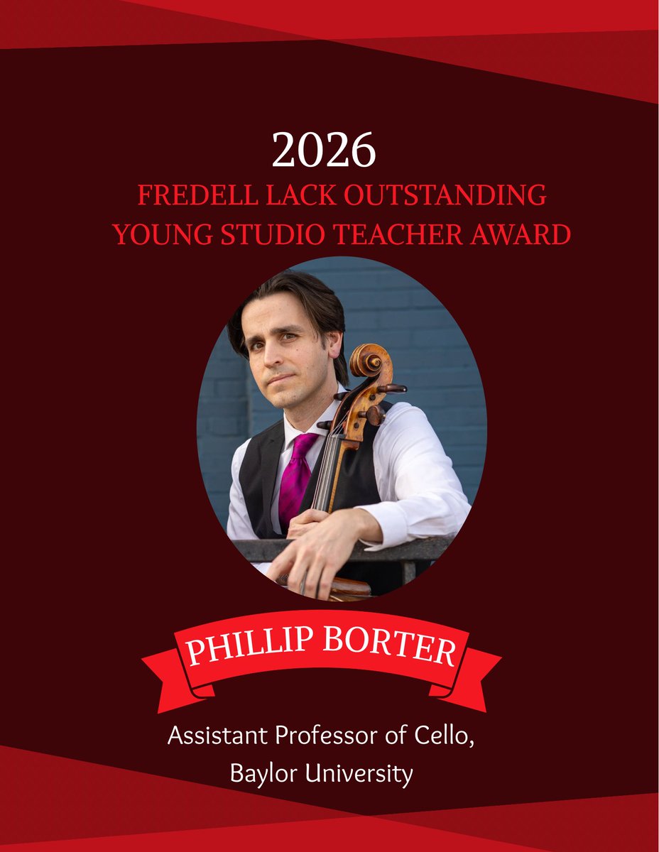 texastastrings's tweet photo. Congratulations Phillip Borter, Assistant Professor of Cello at Baylor University, is the recipient of the Fredell Lack Outstanding Young Studio Teacher Award! https://t.co/I7kpbwHdEl