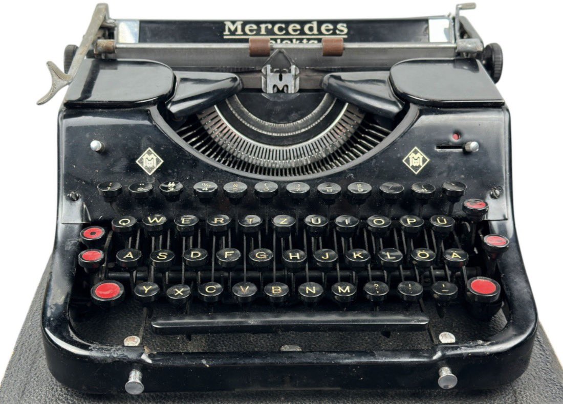 Deeteem1's tweet image. A third reich era Mercedes typewriter