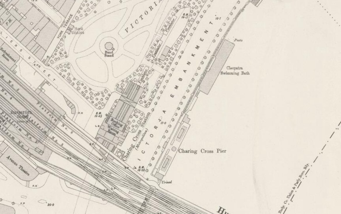 Despite the recent news reports, the Thames in the centre of London had its first official bathing spot 140 years ago when the grandly named Cleopatra floating baths opened in 1880 by Cleopatra’s Obelisk on the embankment. Water came from the river and was filtered and heated.