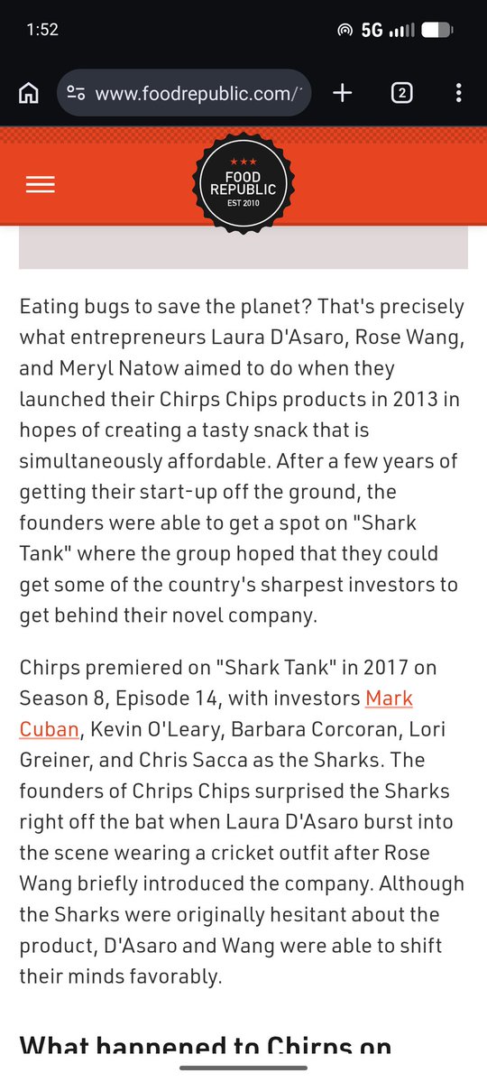 ArgOFawkurself's tweet image. Cricket protein is why 

m.imdb.com/title/tt649207…

Update show  sharktankrecap.com/chirps-cricket…

Eating bugs to save the planet