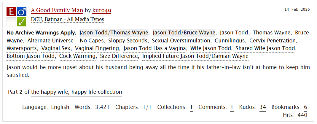 Wifejayweekend's tweet photo. #jasontodd #redhood #housewifejasontoddweekend #brucewayne #brujay #jaybru #batman #ThomasWayne #thomasjay #jaythomas #nsfw
≽(∩˃o˂∩マ❤︎❤︎❤︎
Day Two — Normalized Sharing your Wife
https://t.co/VnfyK7Z3lr https://t.co/M8sZxeIdGr