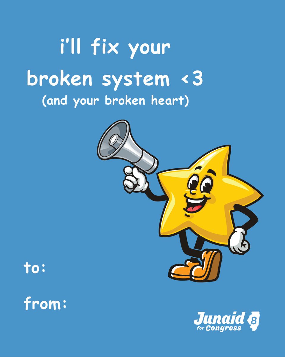 Happy Valentine’s Day! Our campaign would LOVE your vote on March 17th. Make a plan today! 

Find voter resources on our website here: junaidforus.com/voter-resource…