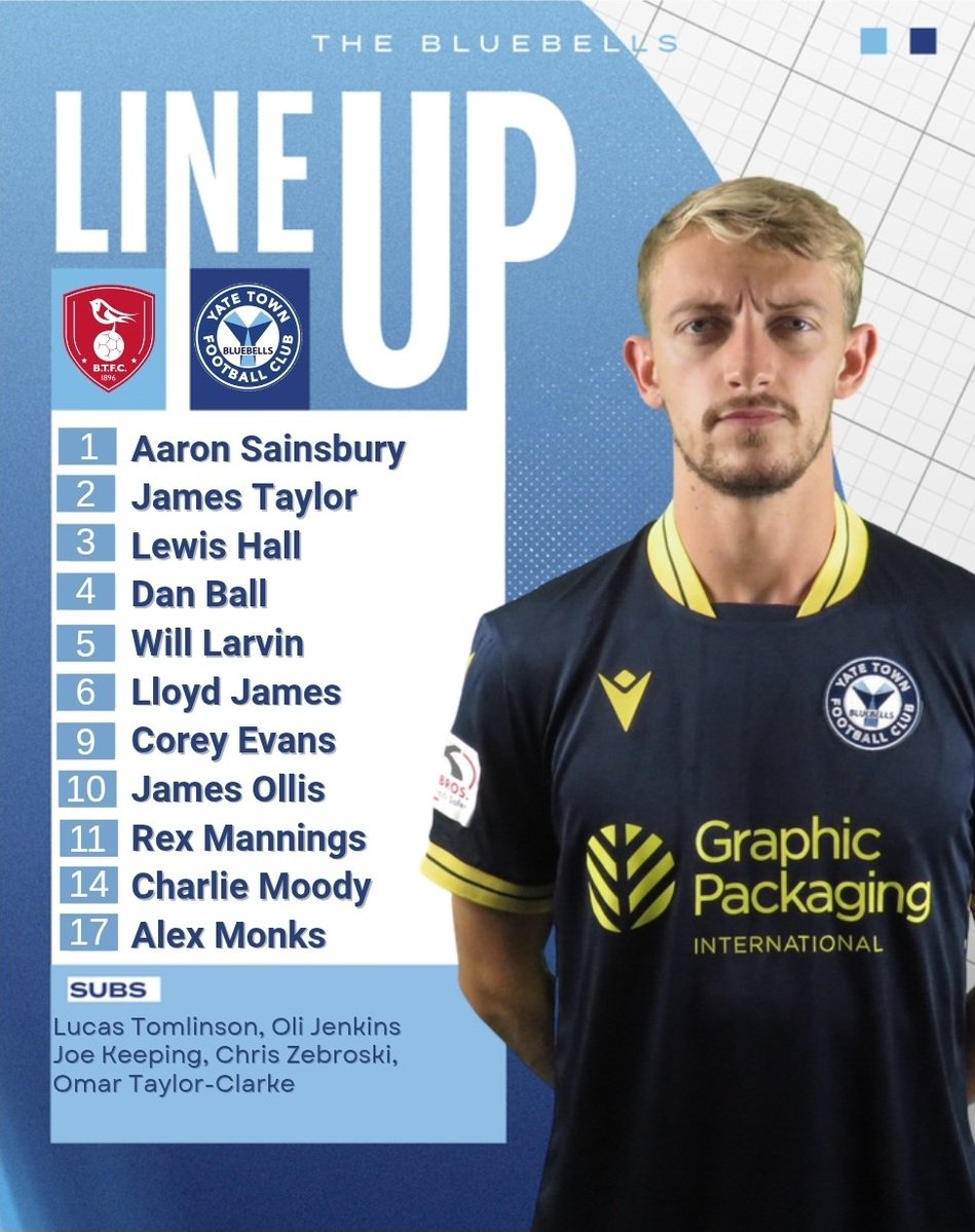 YateTownFC's tweet image. Your Bluebells line up this afternoon 🔢