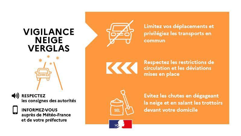 Image de Préfet du Val-d'Oise - 🟠 #AlerteMétéo | Le département du Val-d’Oise est placé en vigilance ORANGE «&nbsp;neige-verglas&nbsp;» diman