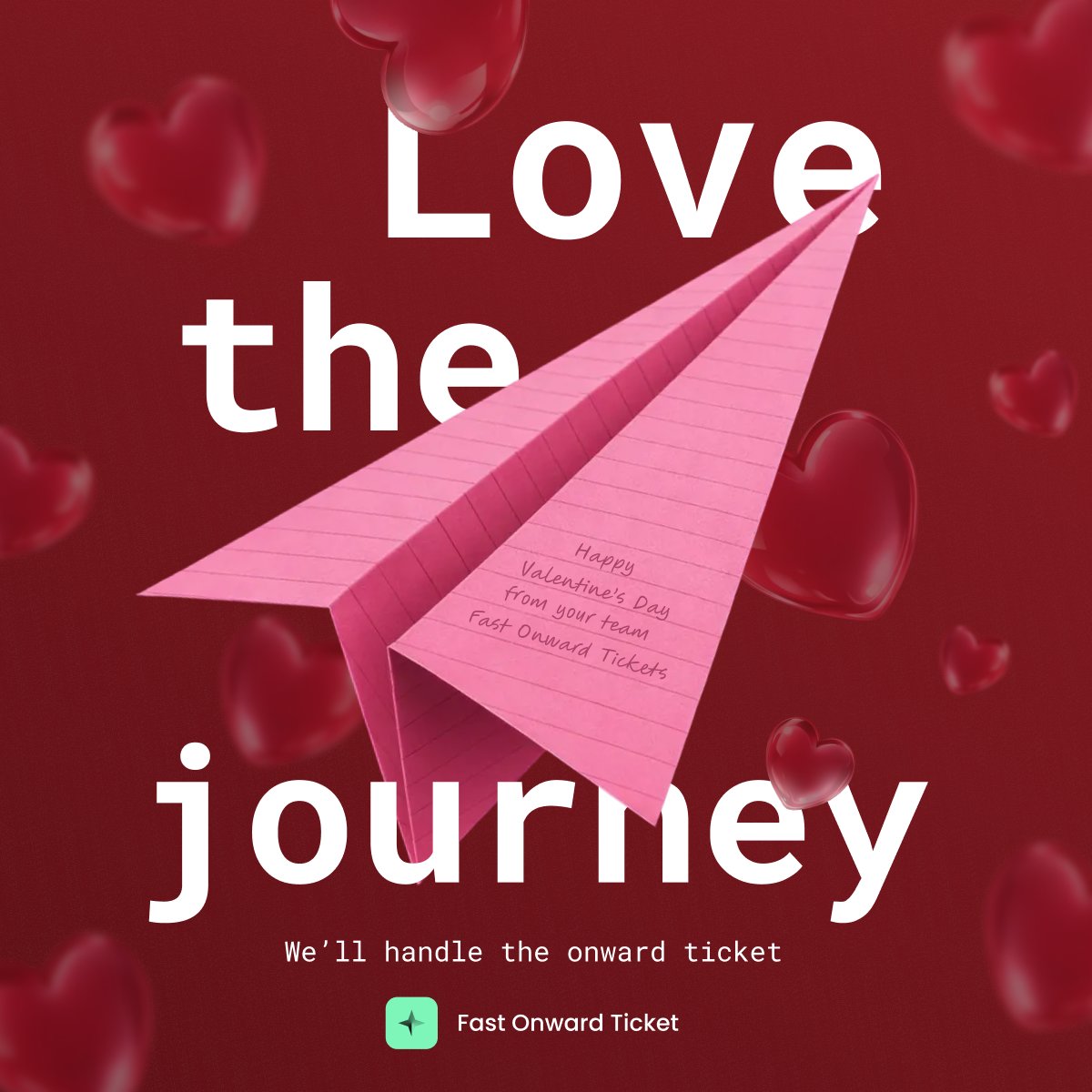 FastOnward's tweet photo. Love has no borders this Valentine's ❤️✈️
Grab your instant onward ticket &amp; jet off together—stress-free, visa-ready.
Because every great escape starts with "onward." https://t.co/xYev1Dy8DF