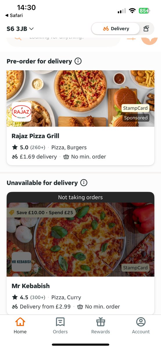 Howling at how crap <a href="/JustEatUK/">Just Eat UK</a> offers are! Got a £10 off Valentines Offer-‘Getting lucky, light the candles,let the romance come to you’ they say…except the only TWO places in the whole of the city that are doing the offer are a late night pizza &amp; kebab place! Lucky me! 🤦🏼‍♀️🤣