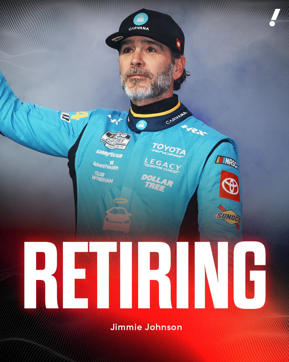 YahooSports's tweet image. Seven-time NASCAR Cup Series champion, Jimmie Johnson, will make his final NASCAR Cup Series start in next year's Daytona 500, Johnson announced.

Johnson plans to continue racing in other series, but won’t return to stock car’s premier level.