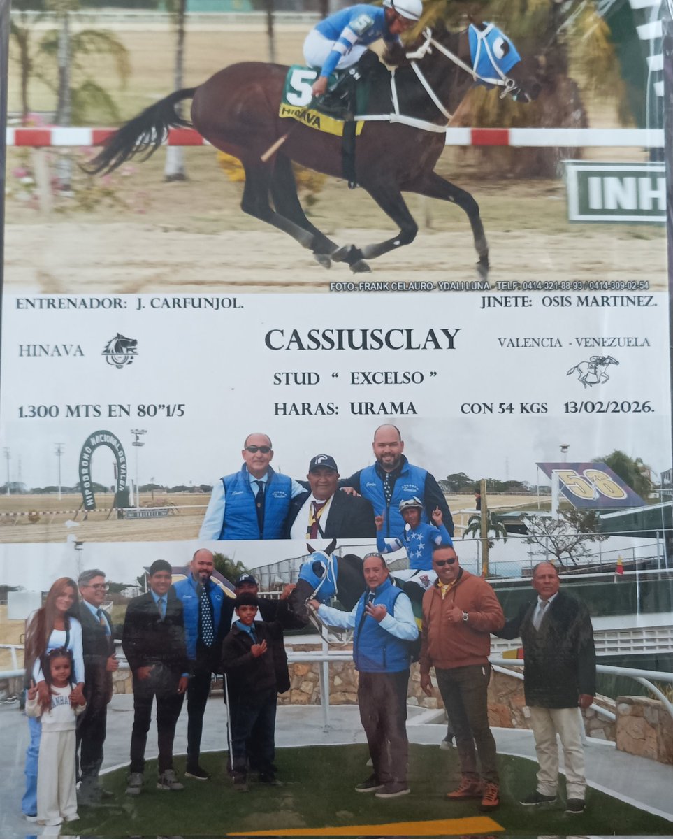 El viejito cassiusclay  ayer ganó como un potro!!!! No dejo mover a nadie y se vino hasta la raya 

Siempre agradecido con mis buenos amigos del Stud Excelso por la invitación a sus fotos!!!!