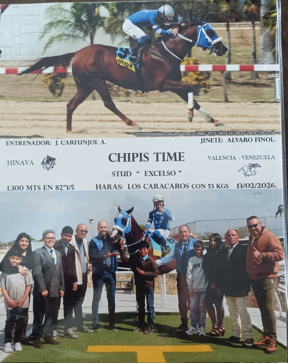 Chipis Time con unos 500 kilos de corazón los puso a prueba cuando  todas las enimagas se le venían encima y parecían que la pasaban en la recta, ella arrancó de nuevo para imponer superioridad en su debut en el hipódromo de Valencia