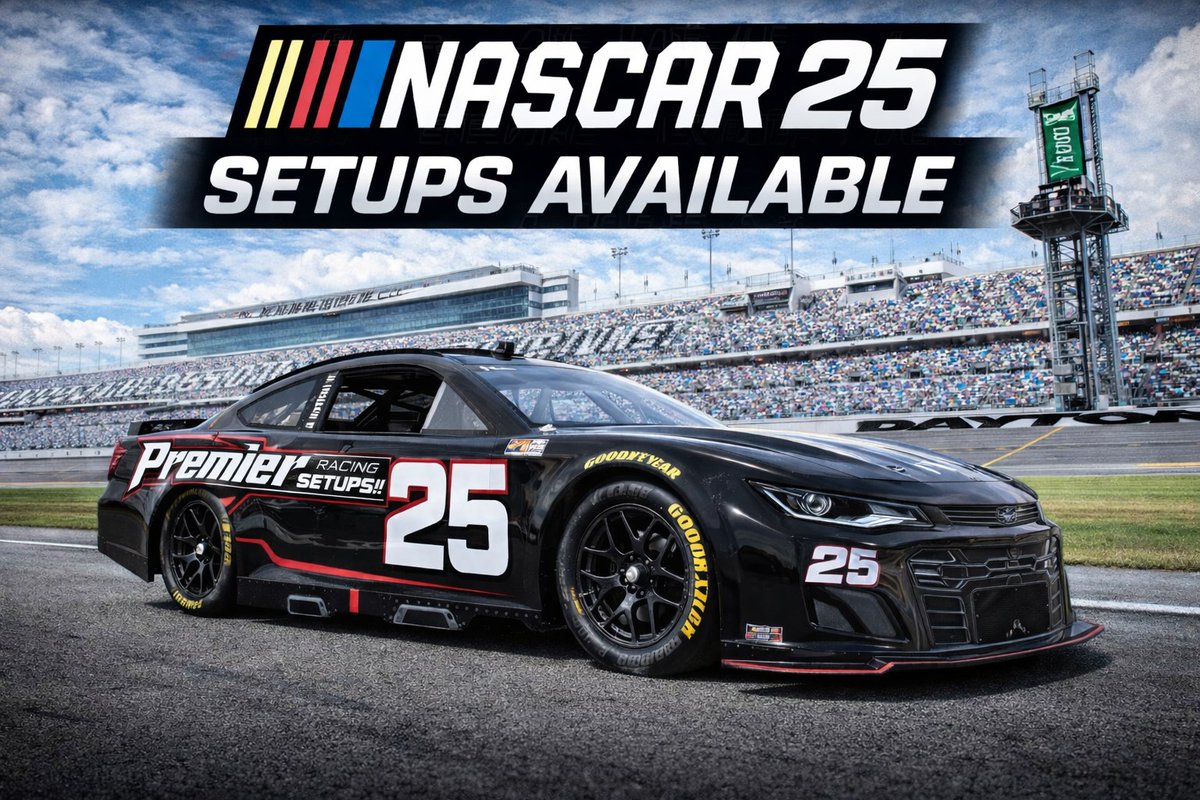 🏁🔥 𝗡𝗔𝗦𝗖𝗔𝗥 𝟮𝟱 𝗦𝗘𝗧𝗨𝗣𝗦 𝗔𝗥𝗘 𝗛𝗘𝗥𝗘 🔥🏁

Premier Racing Setups now offers NASCAR 25 setups for all four divisions, on all systems, with 72 total setups available. This program is built to cover everything from Next Gen to ARCA, giving drivers a clear advantage no