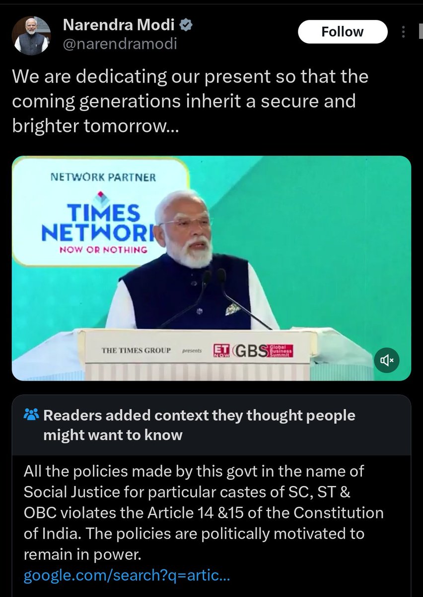 Even Modi our PM got community noted
for spreading misinformation 😭

Thanks <a href="/elonmusk/">Elon Musk</a> for letting us 
expose these dual standard crooks.