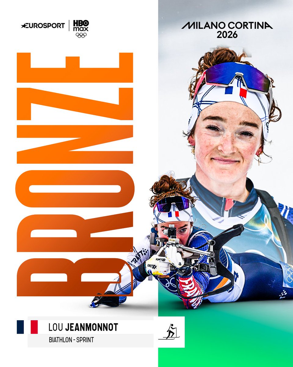Ce n'est pas la médaille qu'elle attendait, mais c'est une médaille quand même : Lou Jeanmonnot en bronze sur le sprint 🥉🇫🇷 #MilanoCortina2026