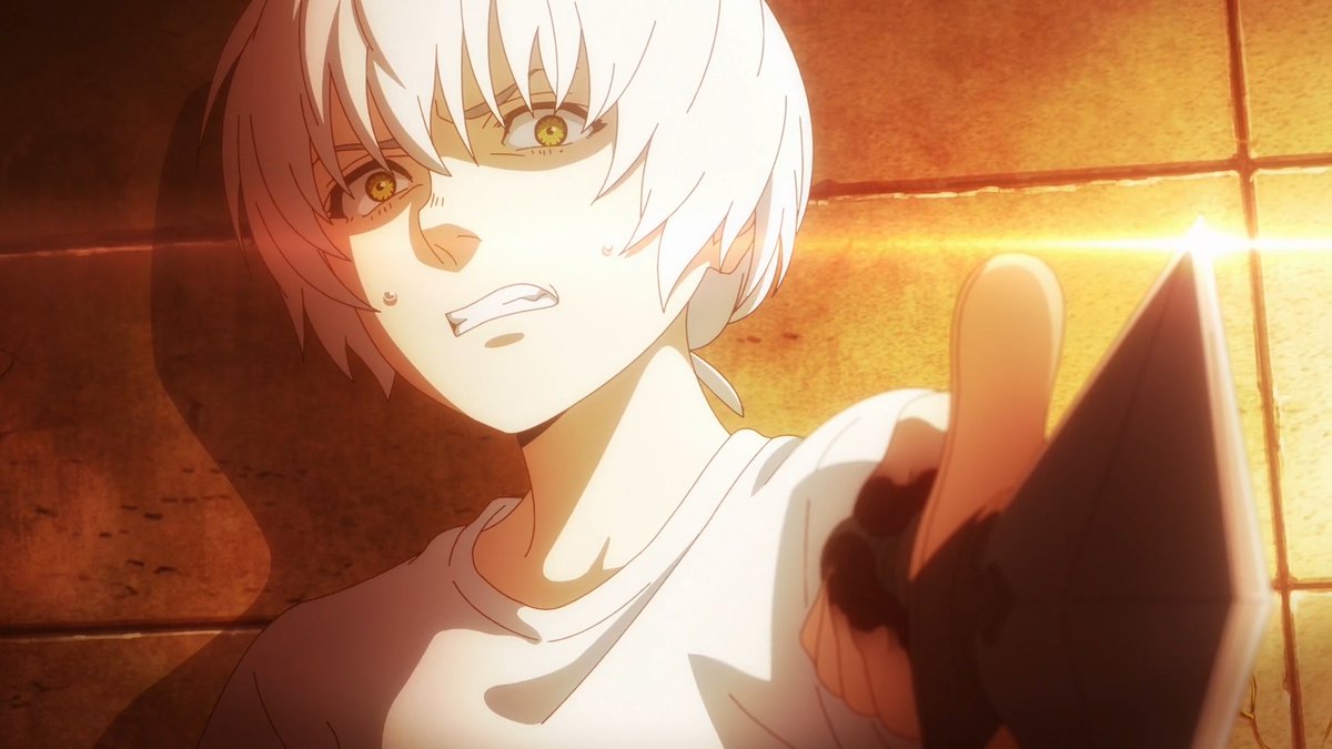 第10話「ひとのふり」より

原画提供：STUDIO MASSKET

五輪放送に伴い、現在放送休止中です⏸️
放送再開まで、配信で引き続きお楽しみください。

▼配信サイト▼
nhk-character.com/chara/fumetsu/…

#アニメ不滅３ #不滅のあなたへ