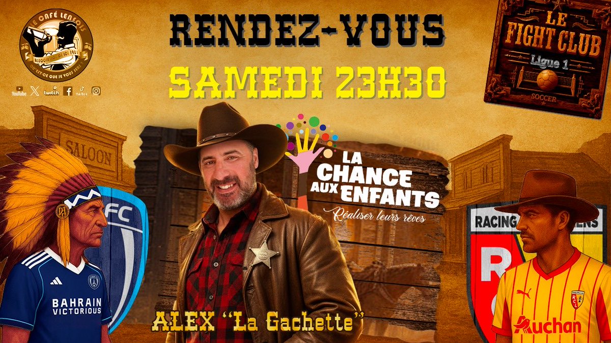🤠🍻 Au saloon du CaféLensois,
les Lensois à l’honneur avec vous, <a href="/Nicorcl92/">Nicorcl ❤️💛</a> et <a href="/sarteli21/">francesco sartelli🇮🇹♥️💛⚽⚽</a> 
👉Focus LCAE.fr 

👉Ce samedi 23h30, on règle ça au comptoir du #FightClubLigue1 
Le barman sert les questions, pas des excuses.

#PFCRCL 🔵⚪️🔴🟡 #FightClubLigue1 #Ligue1