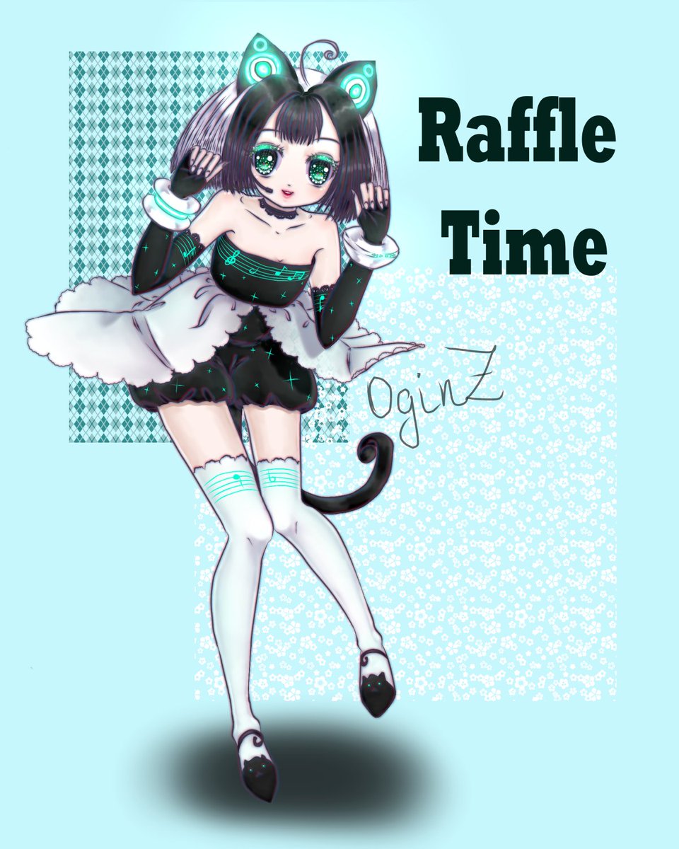 This vocaloid-inspired neko cutie was the raffle prize for my then newly launched Insta account. Still love her design to bits, especially her shoes! 😻🐈‍⬛