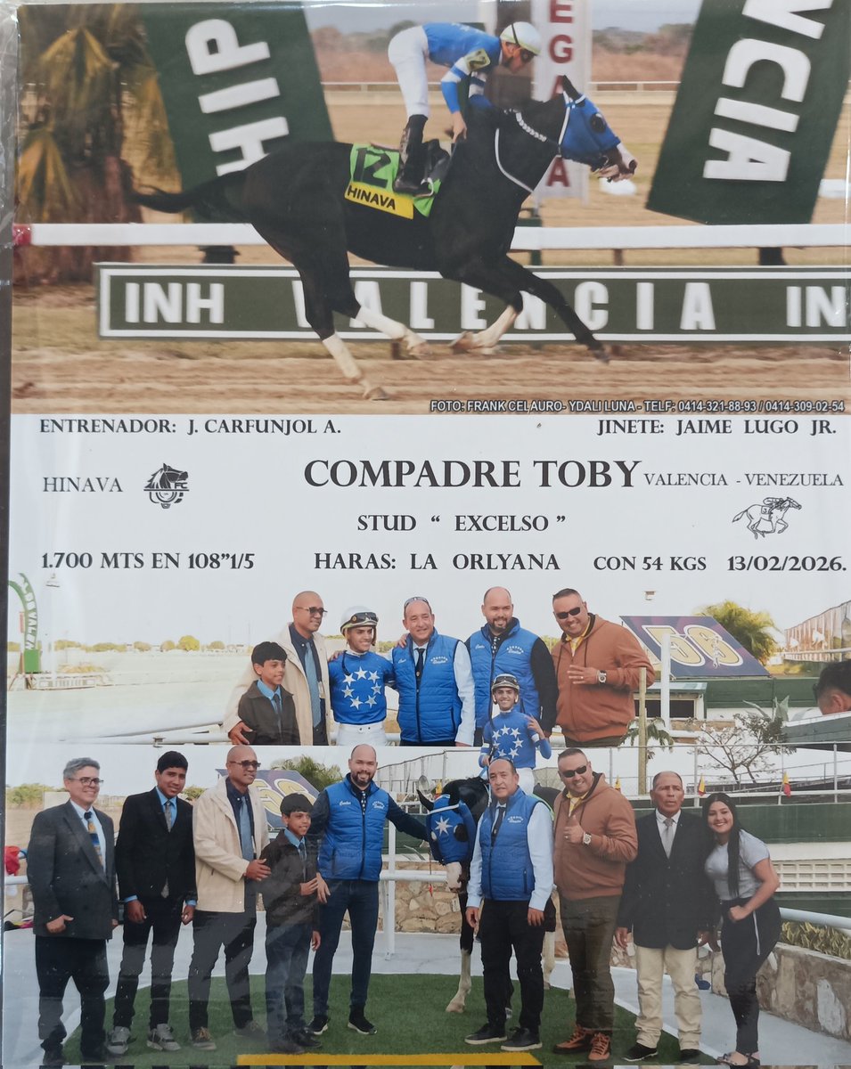 Compadre Toby se impuso en gran carrera por un puesto bastante incómodo, logro acomodarse en la primera curva para venirse en una disputa de unos 1200 metros con Unstopable de poder a poder, al final disparo y solo tubo que contener el avance del buen ejemplar huracán Luis