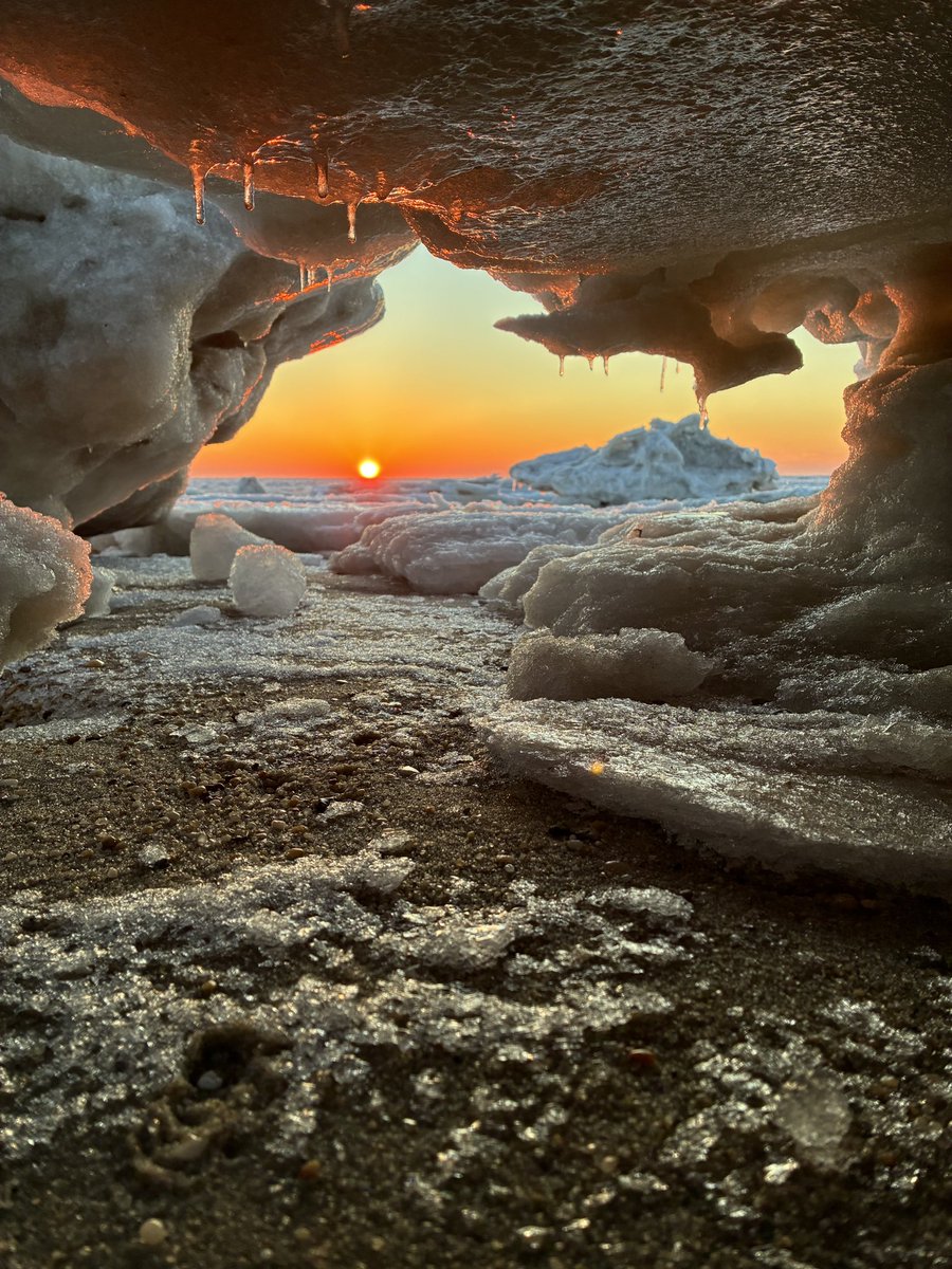 my brother took this of the frozen ocean in cape may and it may be the coolest photo i’ve ever seen