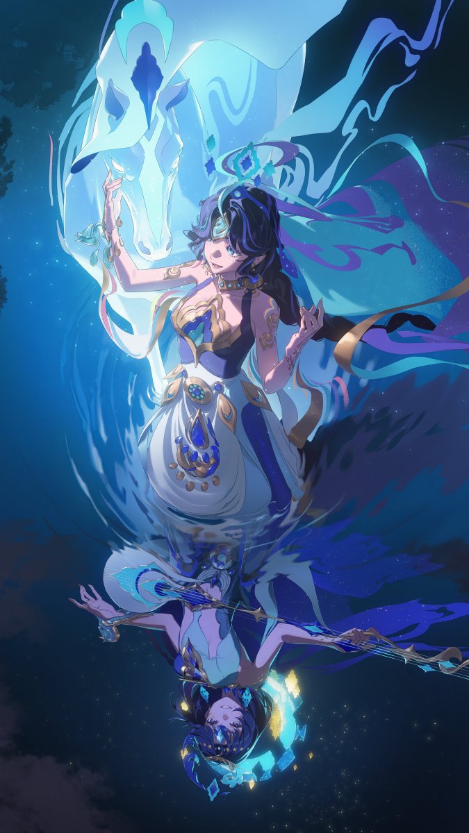 披星为纱，循月归家
Bathed in starlight, moonlight guides the way home.