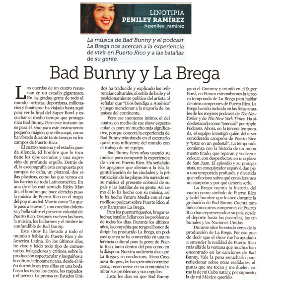 Bad Bunny y la Brega <a href="/penileyramirez/">Peniley Ramírez 🥑</a>