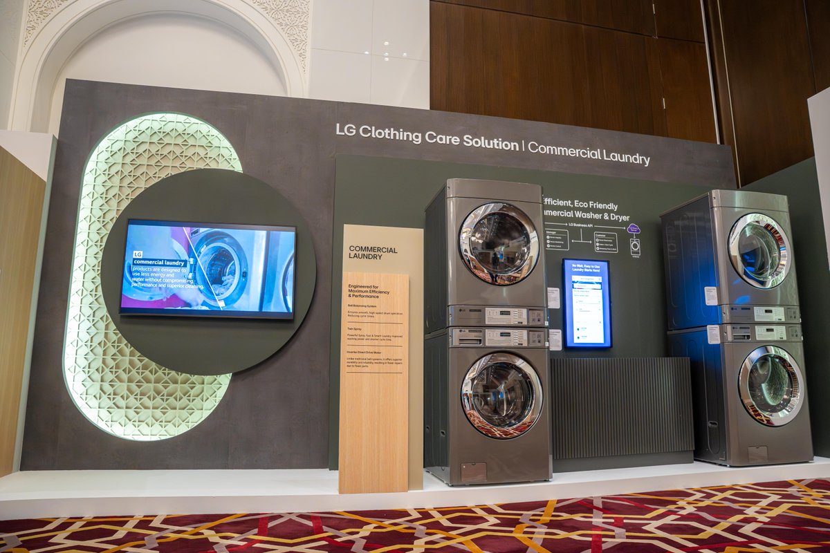 LGAfrica1's tweet photo. Boost your business efficiency with LG Commercial Laundry solutions – app and API-based for remote monitoring, management, and seamless operations!
#LifesGood #LGInnoFest2026_MEA #Innovation #LGCommercialLaundry #ProSolutions https://t.co/Jz3fPSBGps