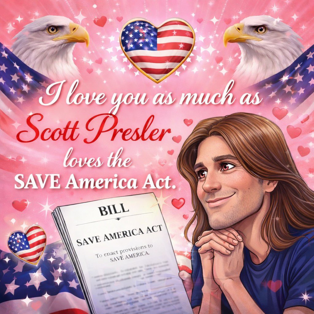 ScottPresler's tweet image. Oh my gosh. 

I’m literally rolling on the floor. 

You’re the best, @GradyGraphics. 

Pass the SAVE America Act!