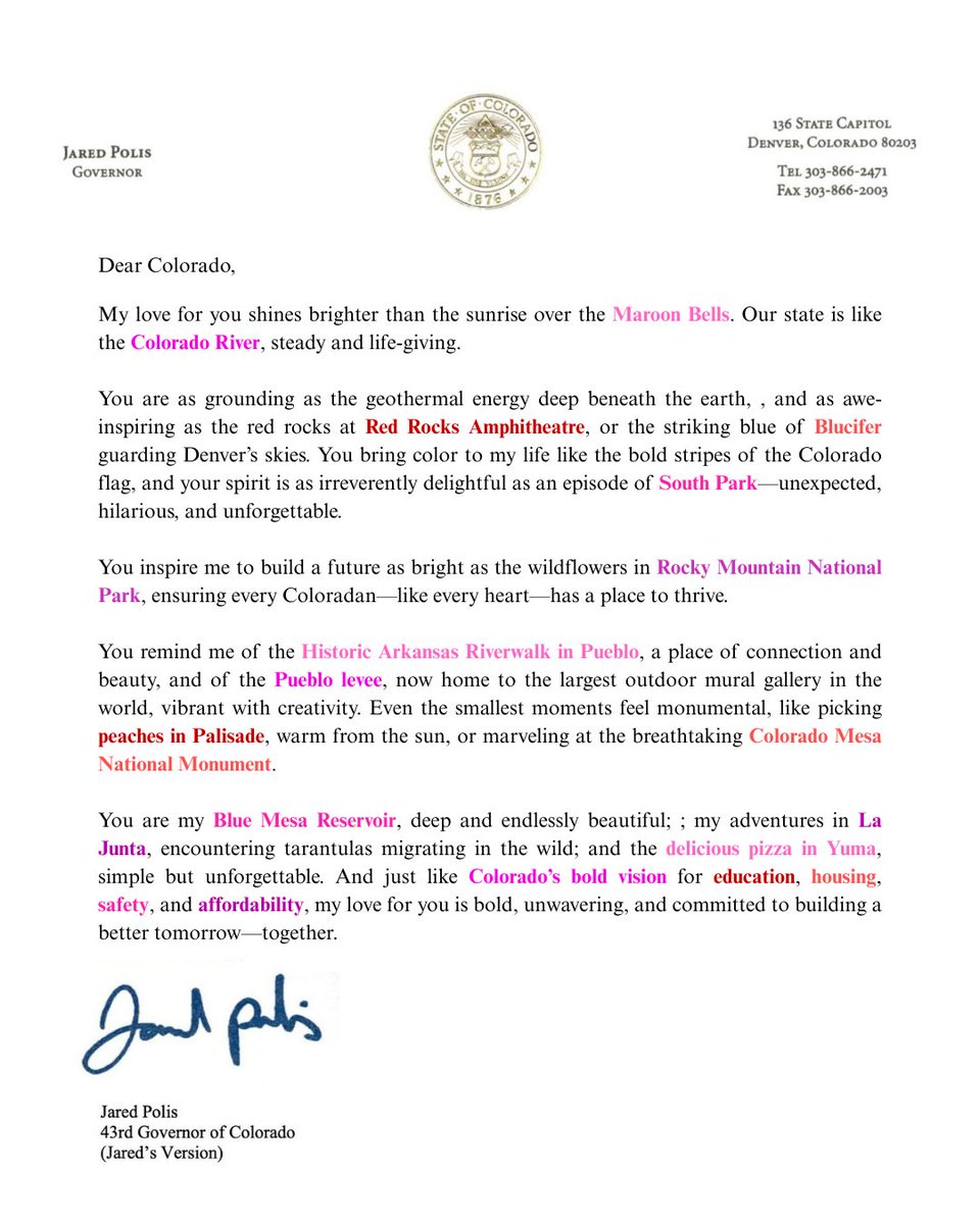 Governor Jared Polis tweet media