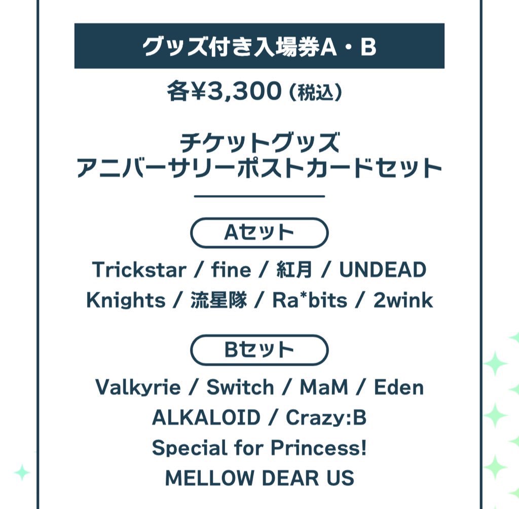 交換】あんスタ 10周年展示会 グッズ付き入場券 ポストカード 譲