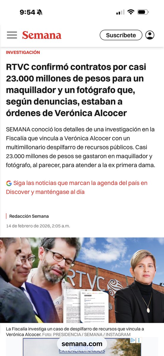 VickyDavilaH's tweet photo. ¡Escandaloso!
SEMANA denuncia contratos por 23.000 millones de pesos para maquillador y fotógrafo de Verónica Alcocer. Mientras millones de colombianos pobres carecen de todo, este Gobierno corrupto abusa de los recursos públicos y los invierte en lujos y excentricidades. 

Como presidente acabaré con toda esa porquería. Tenemos que ganar #LaGranConsulta para empezar a cambiar la forma de gobernar. 

https://t.co/cabESwJRB1